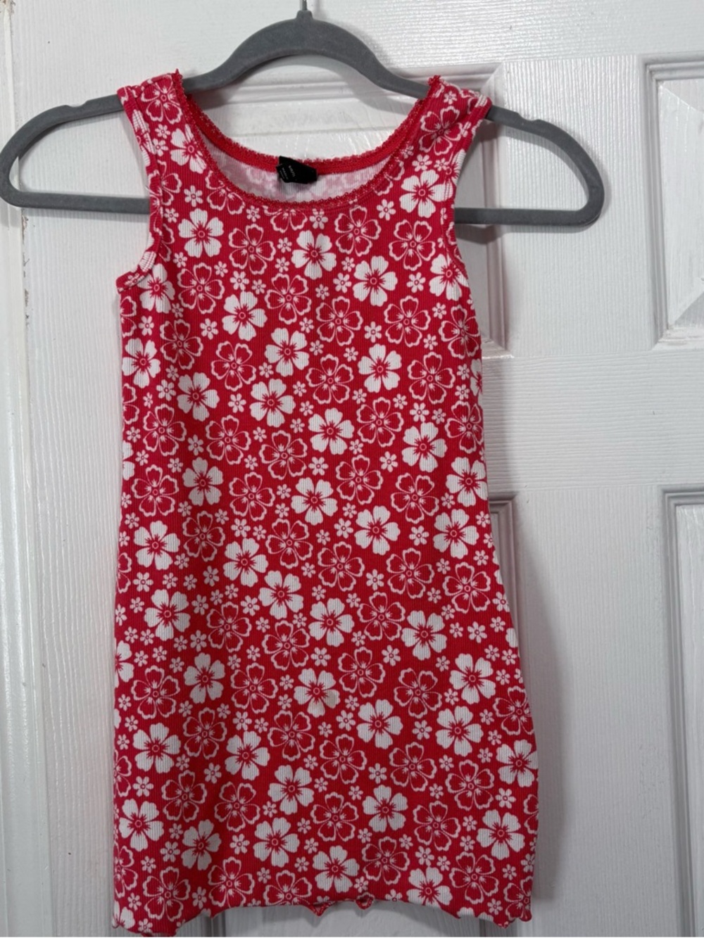 art class Red and White Floral Tank Dress Size Small 6/7